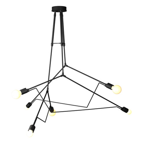 Divergence 6 Light 54.2 inch Coastal Black Outdoor Pendant