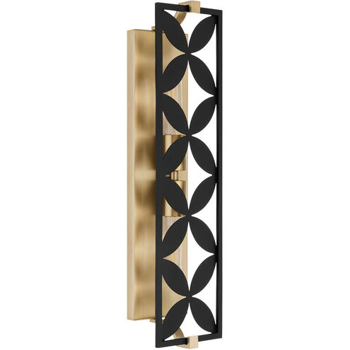 Mariposa 2 Light 5.5 inch Matte Black with Aged Brass Vanity Light Wall Light