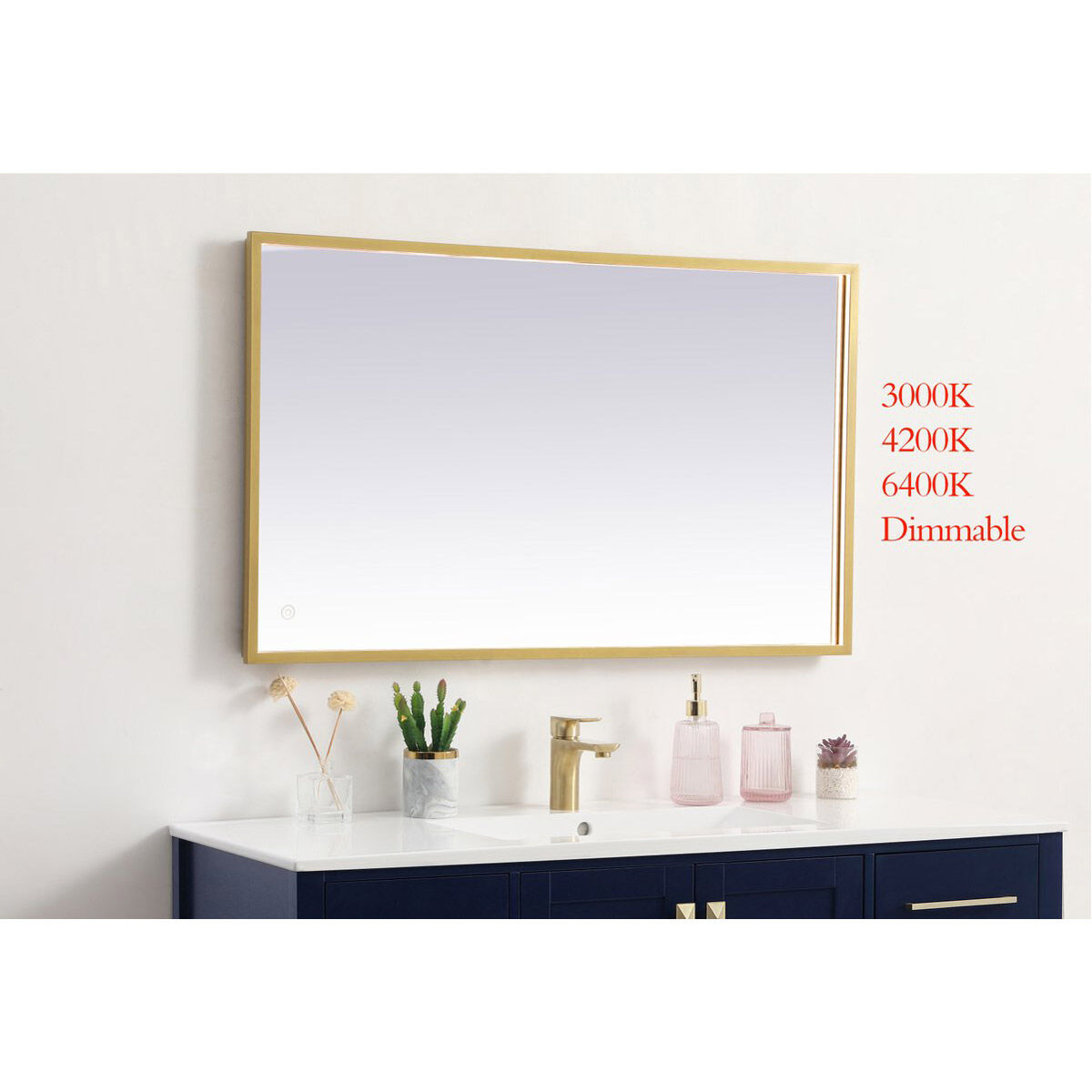 Pier 30 X 24 inch Brass LED Mirror