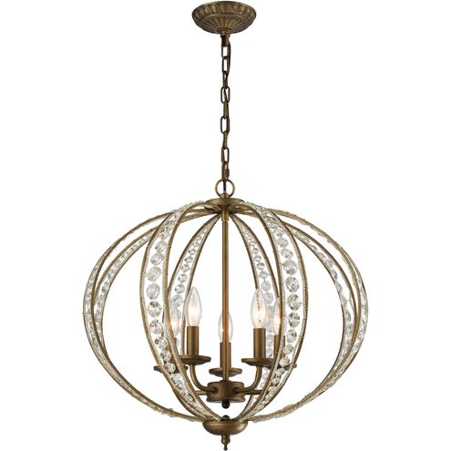 Elizabethan 5 Light 21 inch Dark Bronze Chandelier Ceiling Light