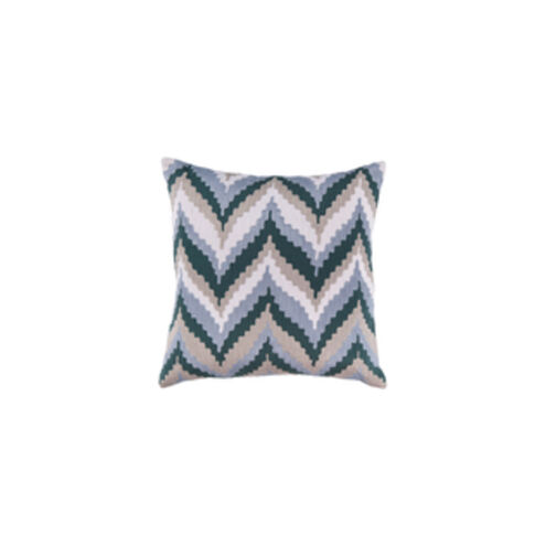 Ikat Chevron 18 X 18 inch Navy and Sky Blue Throw Pillow