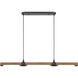 Wyatt LED 40.5 inch Matte Black with Walnut Linear Chandelier Ceiling Light