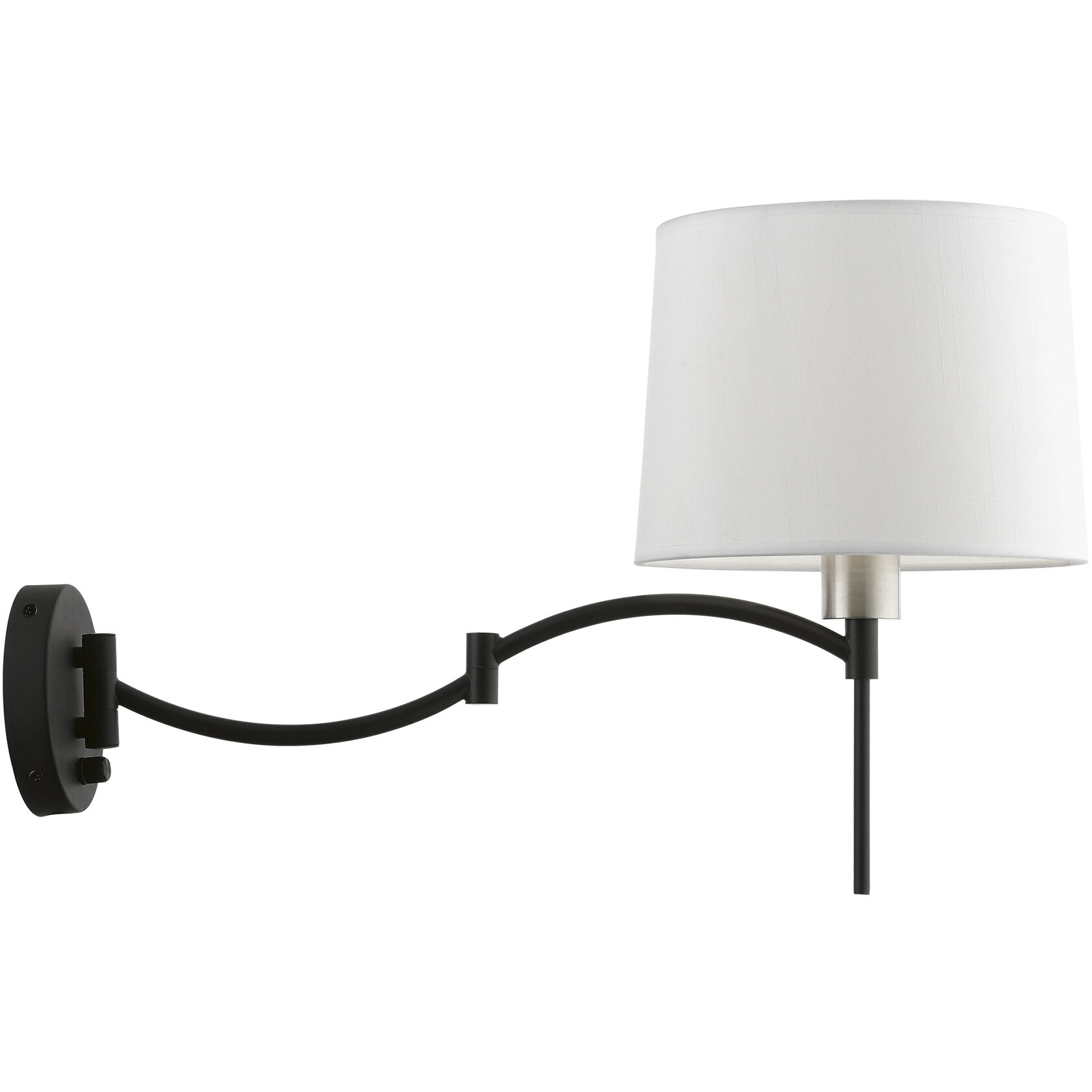 Allison 10 inch 60.00 watt Black with Brushed Nickel Accent Swing Arm Wall Lamp Wall Light