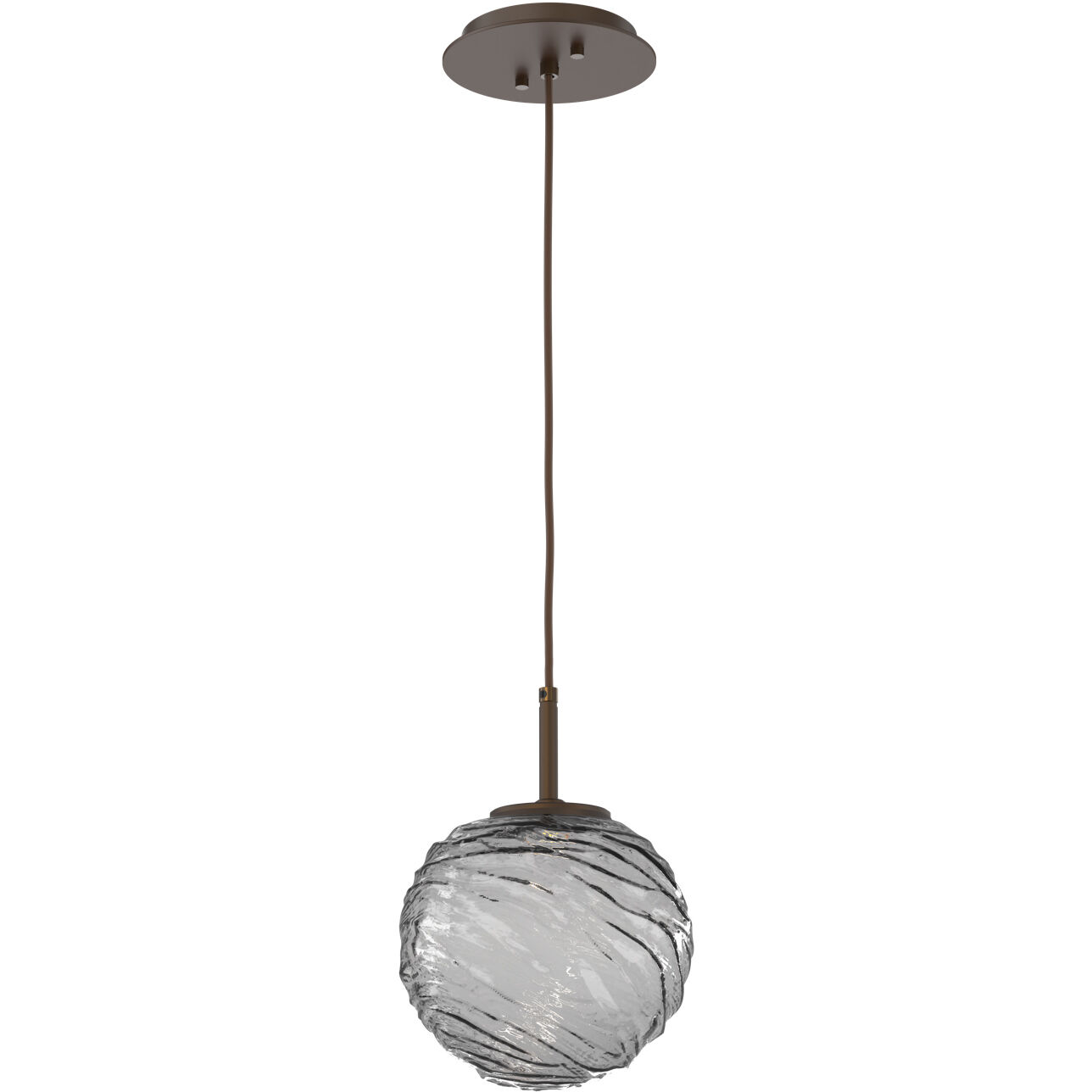 Gaia LED 20 inch Flat Bronze Pendant Ceiling Light in 3000K LED, Smoke, Medium
