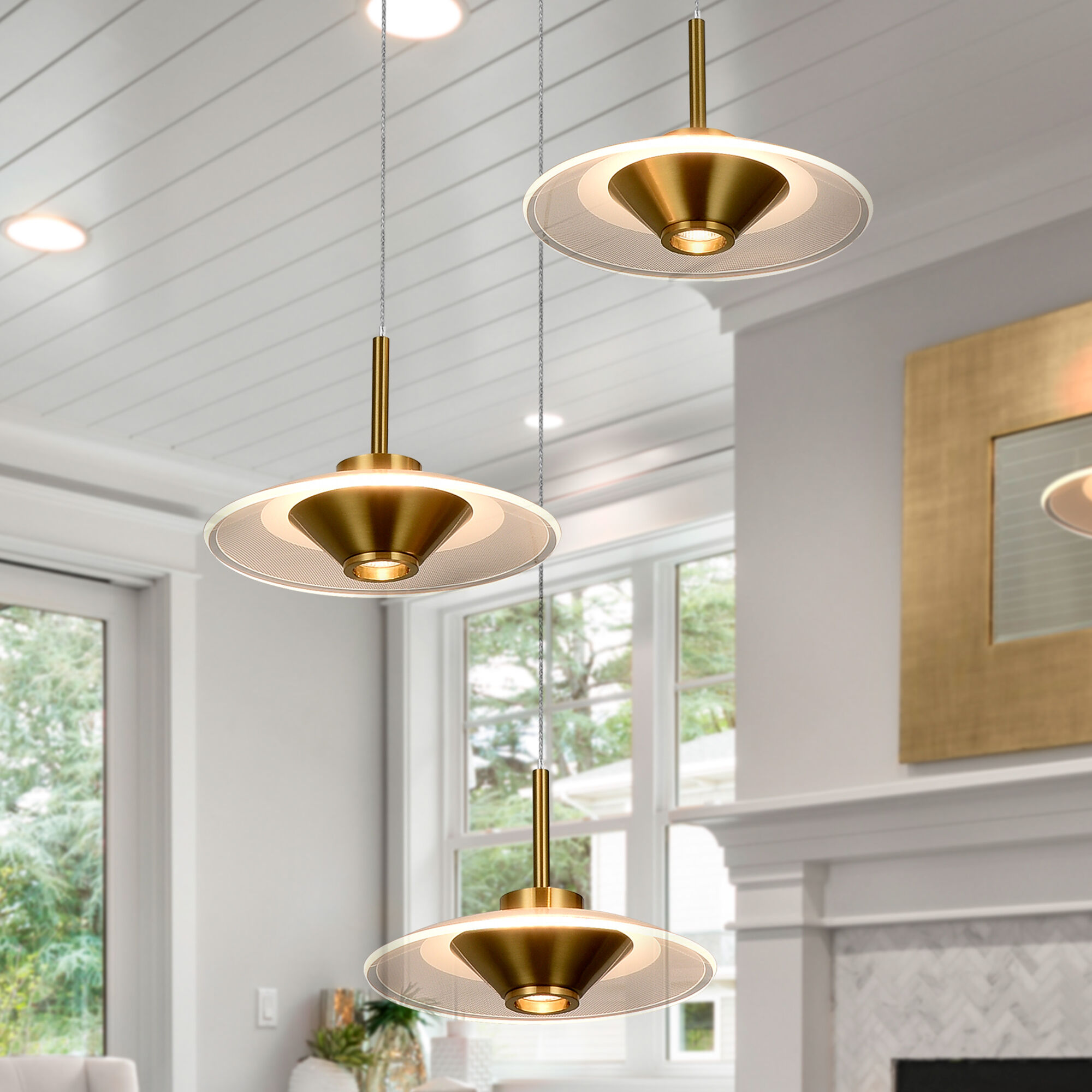 Ferrara Series 15.75 inch Antique Brass Pendant Ceiling Light, Artisan Collection