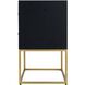 Modern 23.6 X 19.7 inch Black Side Table, 2-Drawer