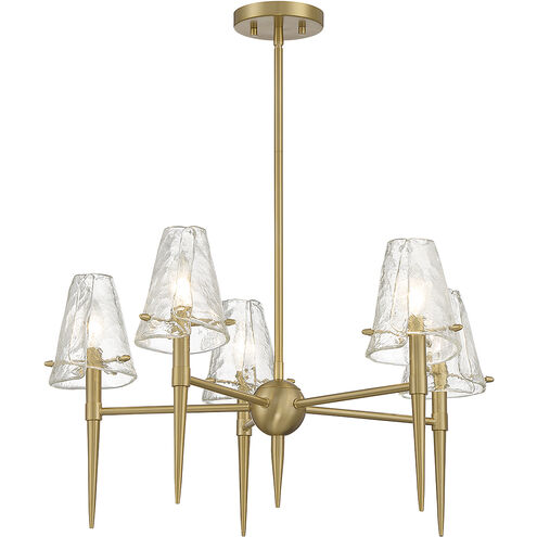 Shellbourne 5 Light 26 inch Warm Brass Chandelier Ceiling Light