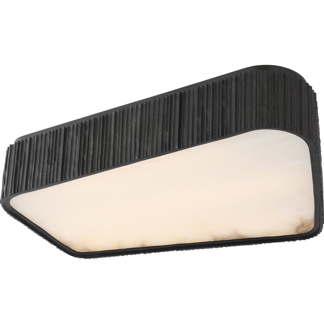 Anne-Marie Barton Fumar LED 21 inch Ridged Carbon Asymmetrical Flush Mount Ceiling Light