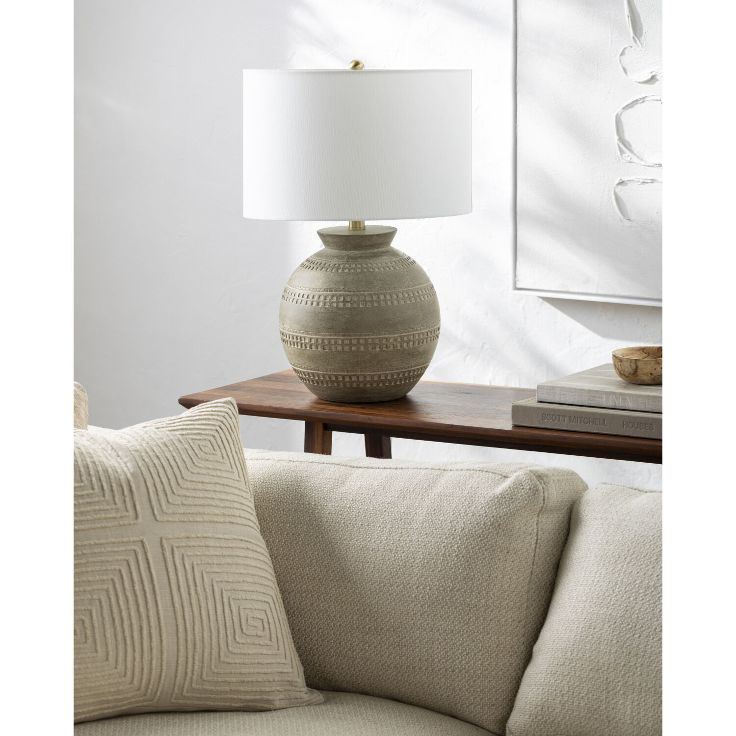 Atollo 21 inch 100 watt Gray Accent Table Lamp Portable Light