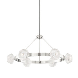 Barclay 6 Light 35.25 inch Polished Nickel Chandelier Ceiling Light