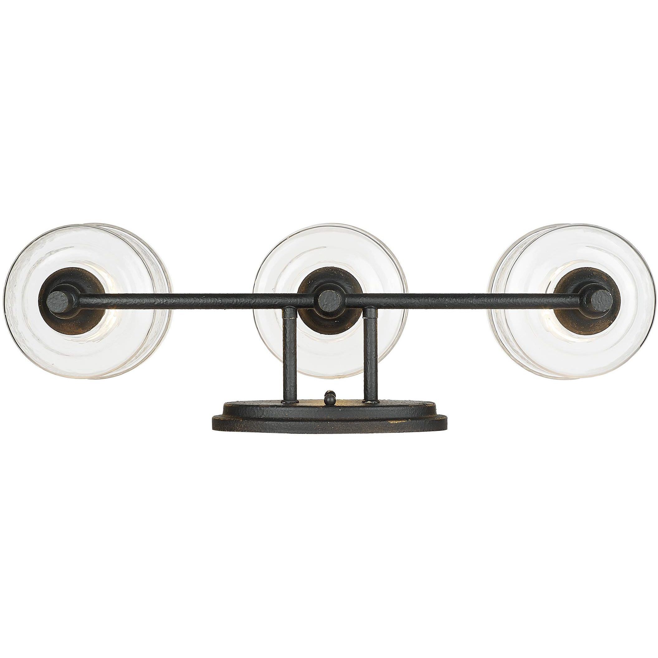 Keating Vanity Wall Light in Antique Black Iron