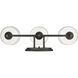 Keating Vanity Wall Light in Antique Black Iron