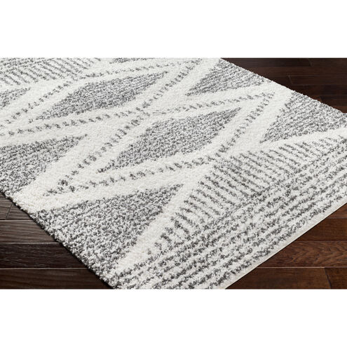 Deluxe Shag 67 X 51 inch Cream Rug in 4 X 6, Rectangle