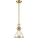 Rutherford 1 Light 8.5 inch Satin Brass Mini Pendant Ceiling Light