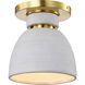 Collins 7.5 inch Brushed Brass Flush Mount Ceiling Light