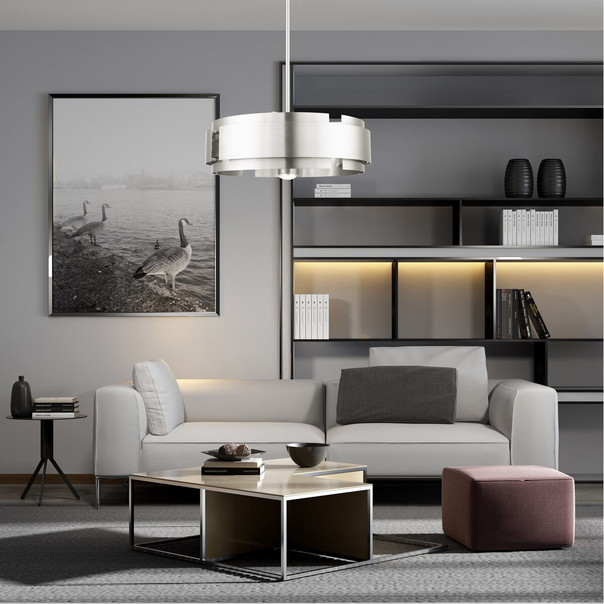 Varick 5 Light 22 inch Brushed Nickel Pendant Chandelier Ceiling Light