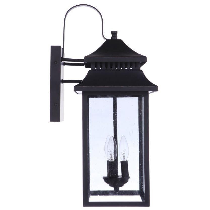 Crossbend 3 Light 24 inch Dark Bronze Gilded Outdoor Wall Lantern