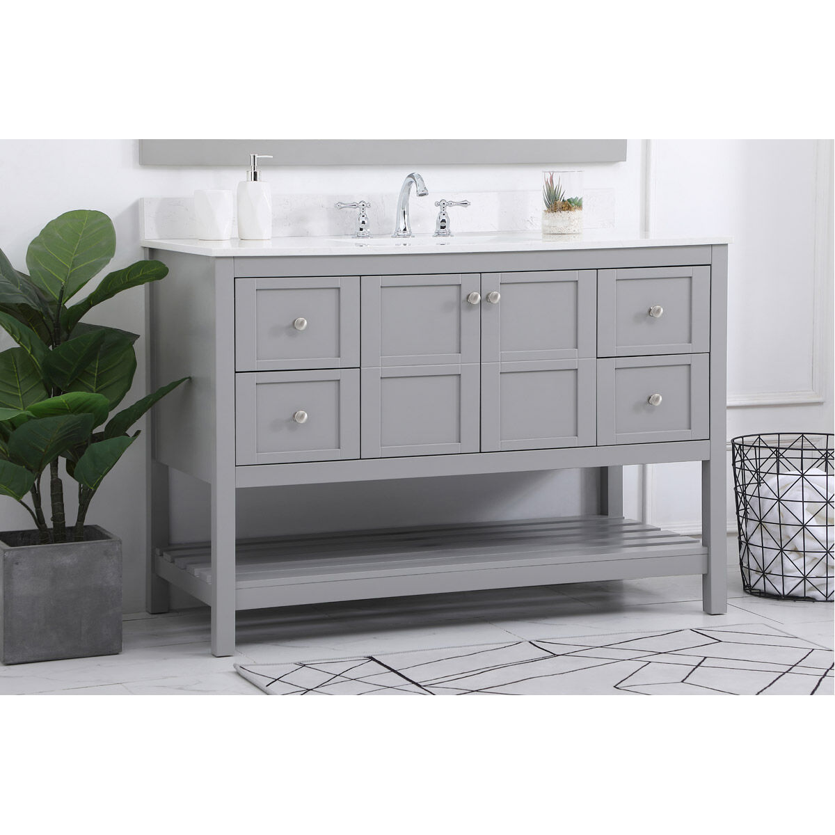 Theo 48 X 22 X 34 inch Gray Vanity Sink Set