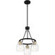 Winsley 3 Light 17 inch Coal And Stained Brass Chandelier Ceiling Light in Coal/Stained Brass