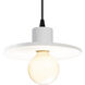Radiance Collection - Saucer 1 Light 8 inch Gloss White (outside and inside of fixture) Pendant Ceiling Light in Matte Black, Black Cord, Gloss White/Gloss White, Form+Finish+Function