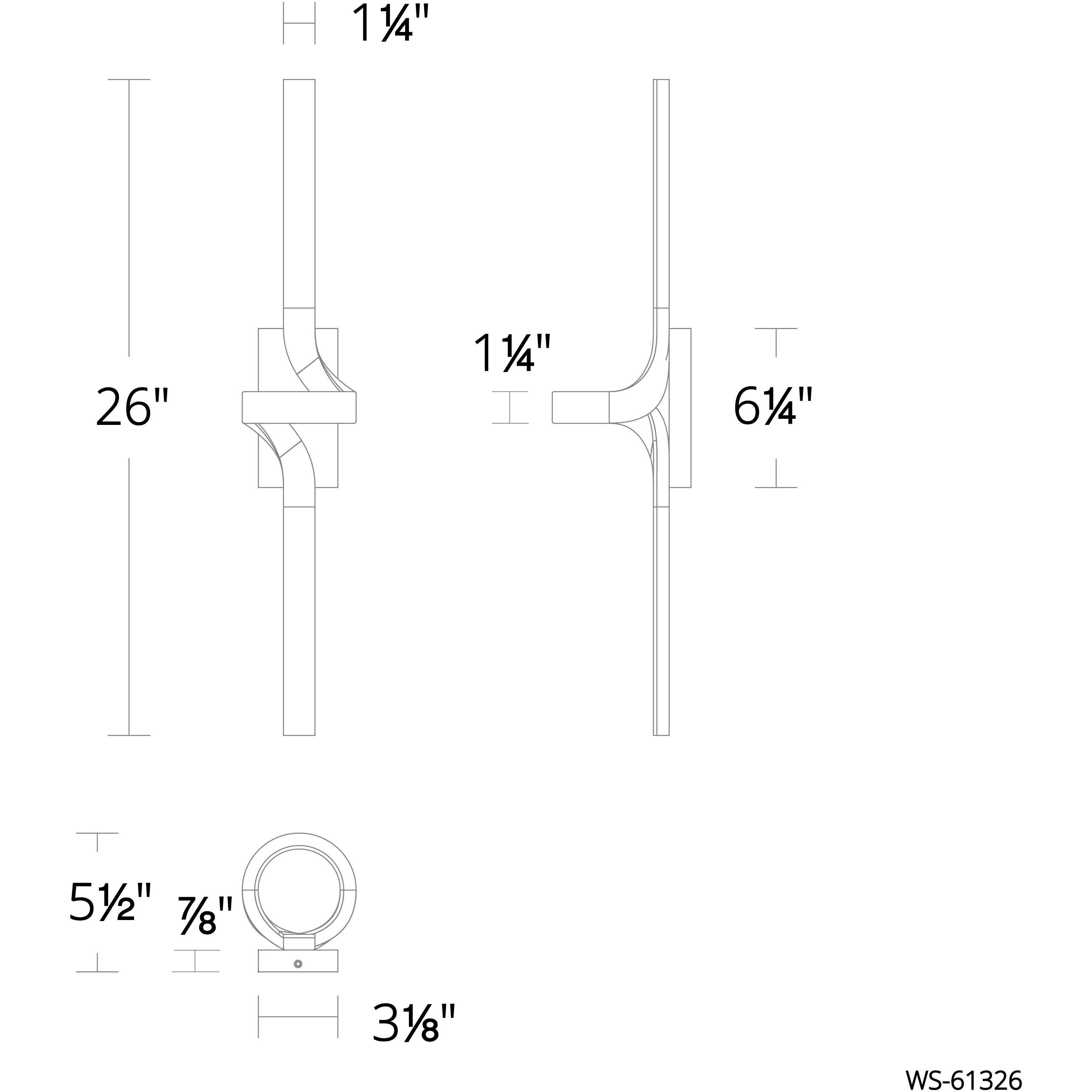Loophole LED 5.5 inch Black Bath Vanity & Wall Light in 3500K, dweLED