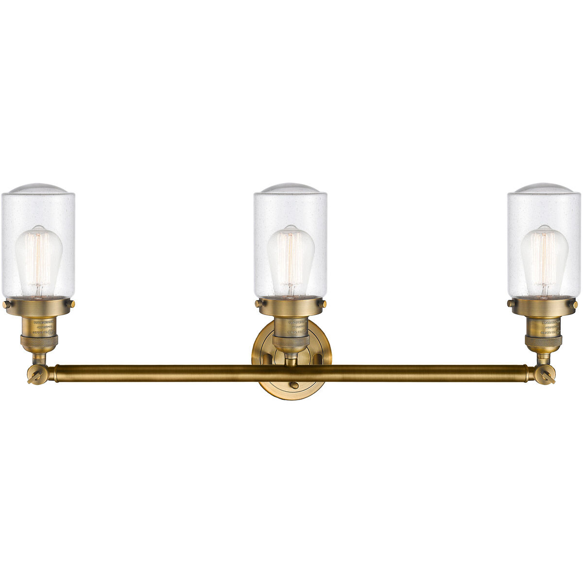Franklin Restoration Dover LED 31 inch Brushed Brass Bath Vanity Light Wall Light in Seedy Glass, Franklin Restoration