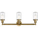 Franklin Restoration Dover LED 31 inch Brushed Brass Bath Vanity Light Wall Light in Seedy Glass, Franklin Restoration