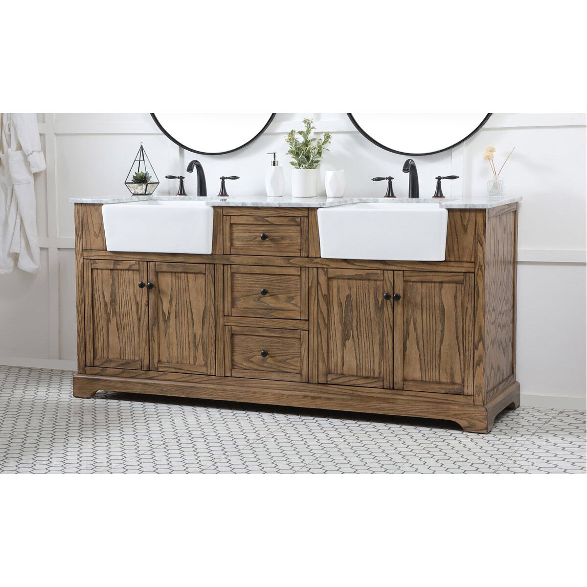Franklin 72 X 22 X 35 inch Driftwood Bathroom Vanity Cabinet