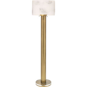 Elancourt 62 inch 60.00 watt White & Antique Brass Floor Lamp Portable Light