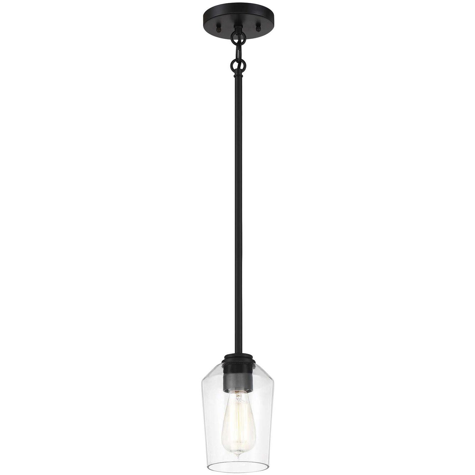Shayna 1 Light 5.13 inch Flat Black Mini Pendant Ceiling Light
