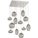 Misto 12 Light Beige Silver Chandelier Ceiling Light, Square Multi-Port