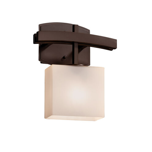 Fusion Wall Sconce Wall Light in 700 Lm LED, Dark Bronze, Rectangle, Opal Fusion