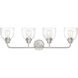 Vale 4 Light 33 inch Satin Nickel Bathroom Vanity Light Wall Light, Essentials