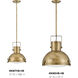 Nautique 1 Light 13 inch Heritage Brass Indoor Pendant Ceiling Light in White