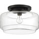 Peri 1 Light 14 inch Flat Black Flushmount Ceiling Light