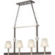 Armstrong Grove 4 Light 36 inch Charcoal with Satin Nickel Linear Chandelier Ceiling Light