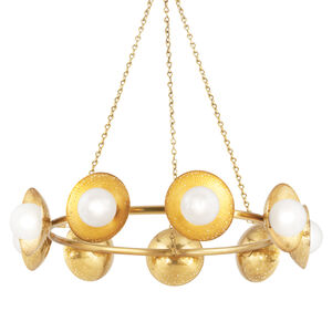 Glimmer LED 40 inch Aged Brass Chandelier Ceiling Light 