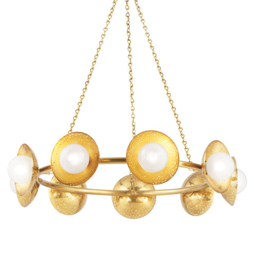 Glimmer LED 40 inch Aged Brass Chandelier Ceiling Light
