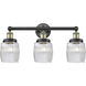 Colton 3 Light 24 inch Black Antique Brass Bath Vanity Light Wall Light