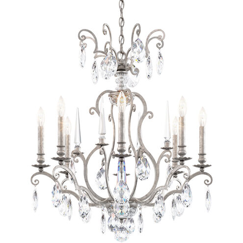 Renaissance Nouveau 8 Light 32 inch Antique Silver Chandelier Ceiling Light, Adjustable Height