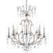 Renaissance Nouveau 8 Light 32 inch Antique Silver Chandelier Ceiling Light, Adjustable Height