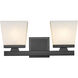 Astor 2 Light 16 inch Matte Black Vanity Wall Light