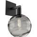 Terra 1 Light 9 inch Matte Black Indoor Sconce Wall Light in Terra Smoke