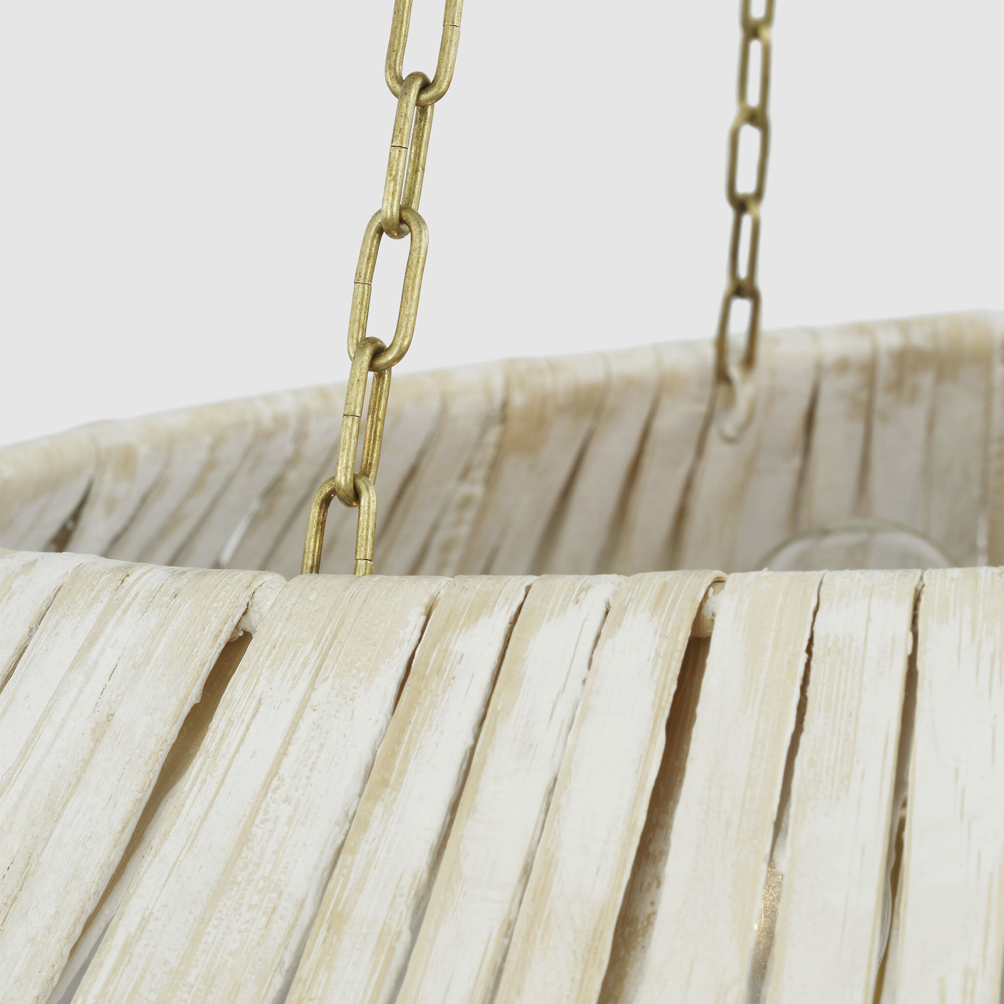 Marie Flanigan Corinne LED 36.25 inch Soft Brass Wrapped Hanging Shade Ceiling Light, Extra Large