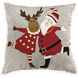 Celebration on Ice Gray with Red Holiday Pillow