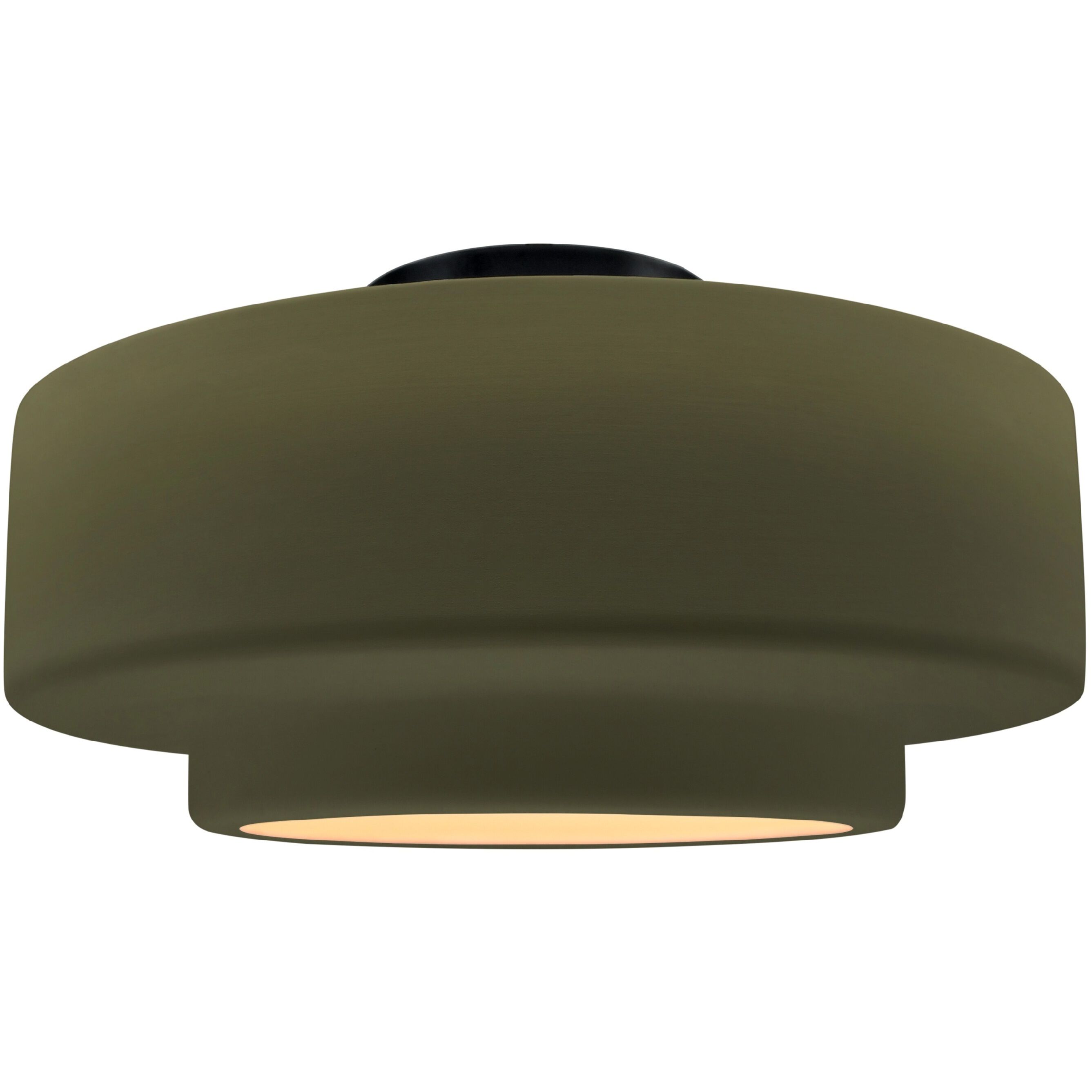 Radiance Collection - Tier LED 16.5 inch Matte Green and Matte Black Semi-Flush Ceiling Light in Dedicated LED, 16.5W x 8H, Form+Finish+Function