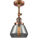 Franklin Restoration Fulton LED 7 inch Antique Copper Sconce Wall Light in Plated Smoke Glass, Franklin Restoration