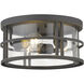 Jordan 3 Light 12 inch Oil Rubbed Bronze Outdoor Flush Mount