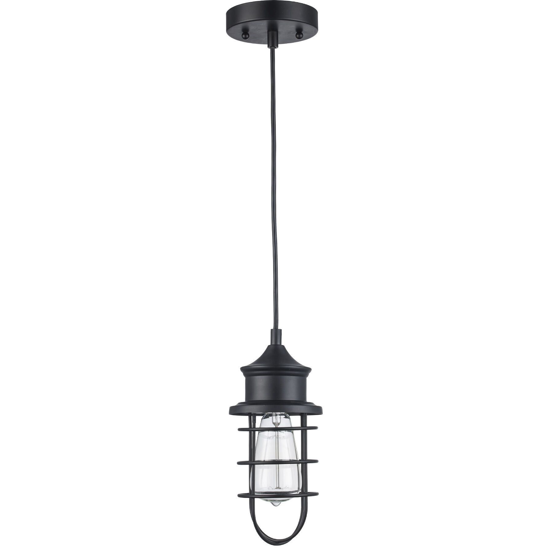 Camp 1 Light 5 inch Black Pendant Ceiling Light