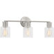 Drew & Jonathan Sayward 3 Light 24 inch Brushed Steel Wall Bath Fixture Wall Light